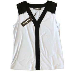 Karl Lagerfeld Embroidered shoulder suit blouse